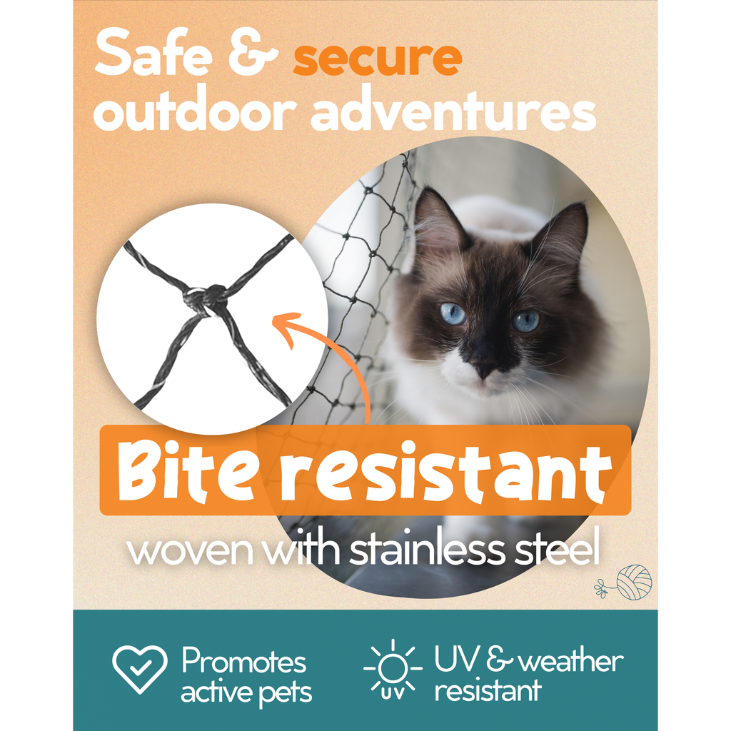 Cat Netting for Balcony / Catio - 10ft x 20ft